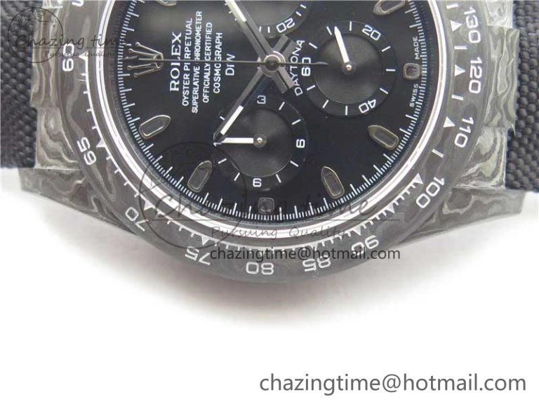 Trendsetting Daytona DIW Carbon OMF Best Edition Black Black Dial on Black Nylon Strap A 2847