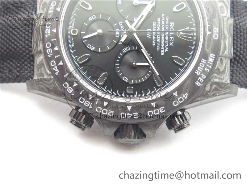 Trendsetting Daytona DIW Carbon OMF Best Edition Black Black Dial on Black Nylon Strap A 2847