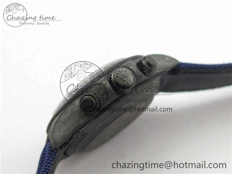 HighQuality Daytona DIW Carbon OMF Best Edition Blue Paint Dial on Deep Blue Nylon Strap A 2842