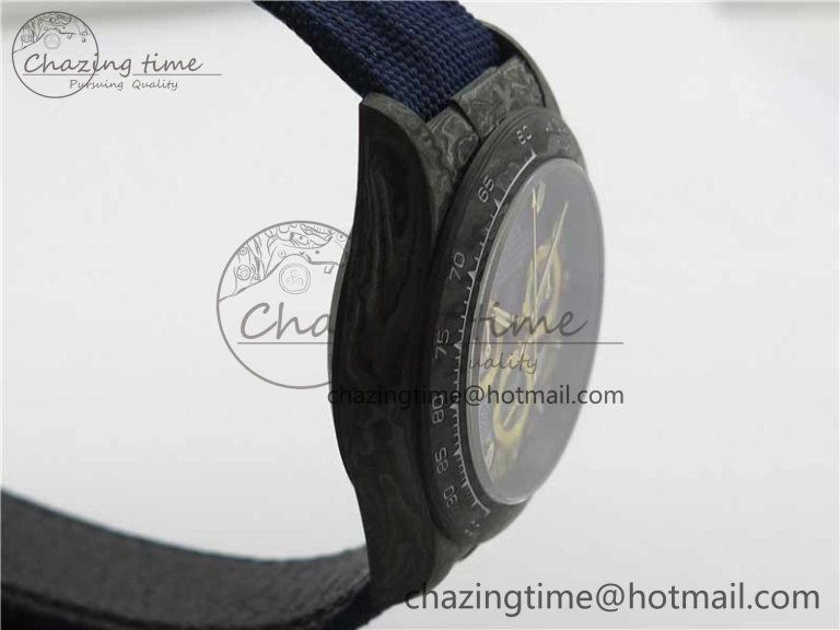 HighQuality Daytona DIW Carbon OMF Best Edition Blue Paint Dial on Deep Blue Nylon Strap A 2842