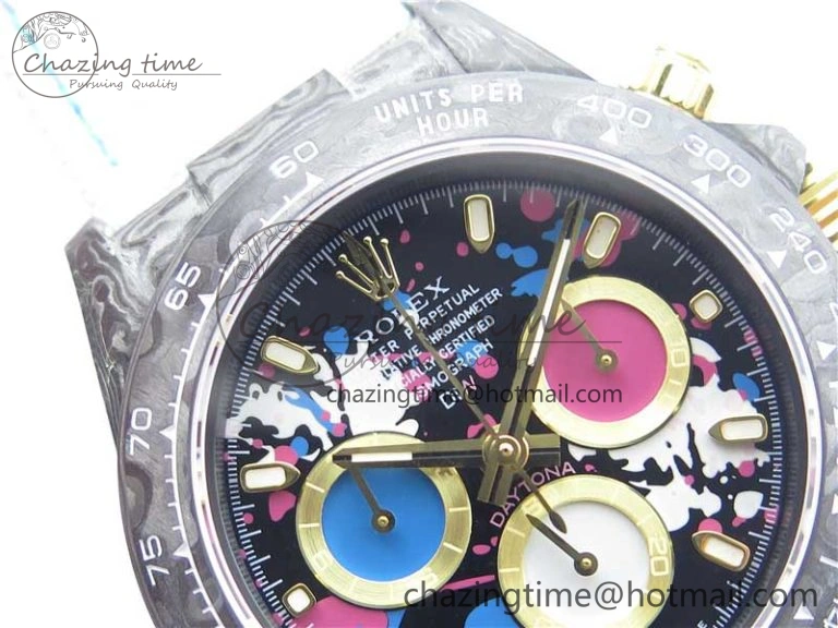Daytona DIW Carbon OMF Best Edition Blue Pink White Dial on White Nylon Strap A Bold 2833