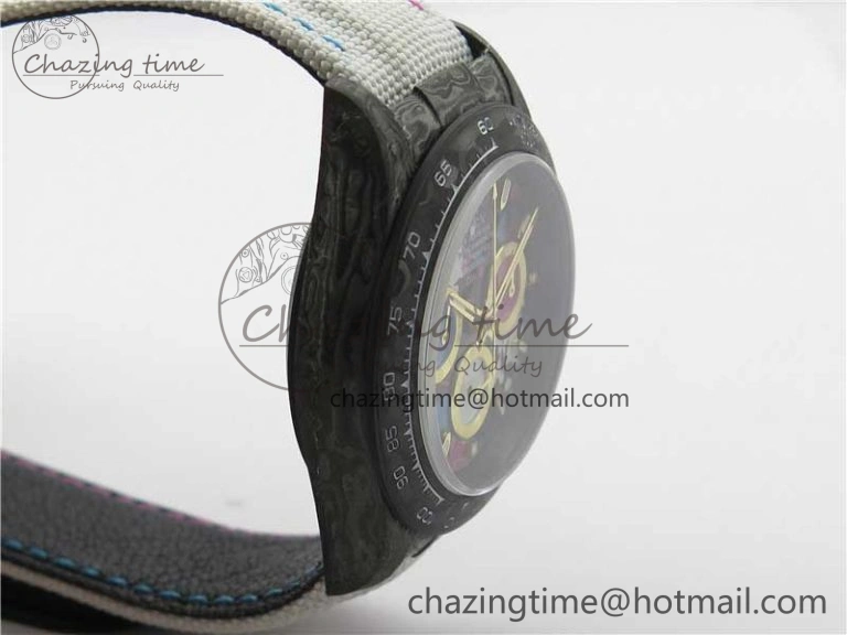 Daytona DIW Carbon OMF Best Edition Blue Pink White Dial on White Nylon Strap A Bold 2833