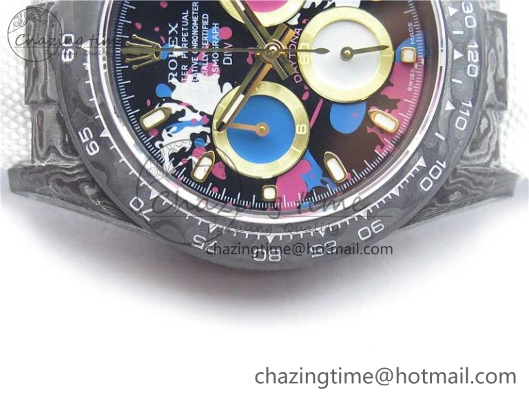 Daytona DIW Carbon OMF Best Edition Blue Pink White Dial on White Nylon Strap A Bold 2833