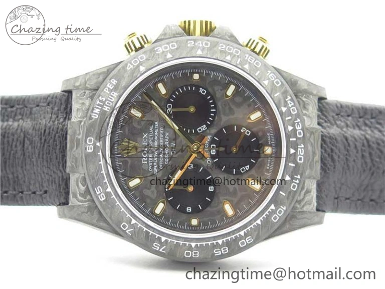 SmartChoice Daytona DIW Carbon OMF Best Edition Carbon Dial on Black Leather Strap A 2836