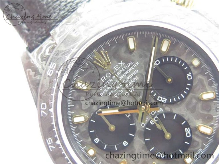 SmartChoice Daytona DIW Carbon OMF Best Edition Carbon Dial on Black Leather Strap A 2836