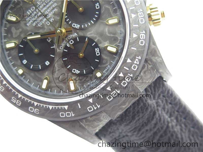 SmartChoice Daytona DIW Carbon OMF Best Edition Carbon Dial on Black Leather Strap A 2836