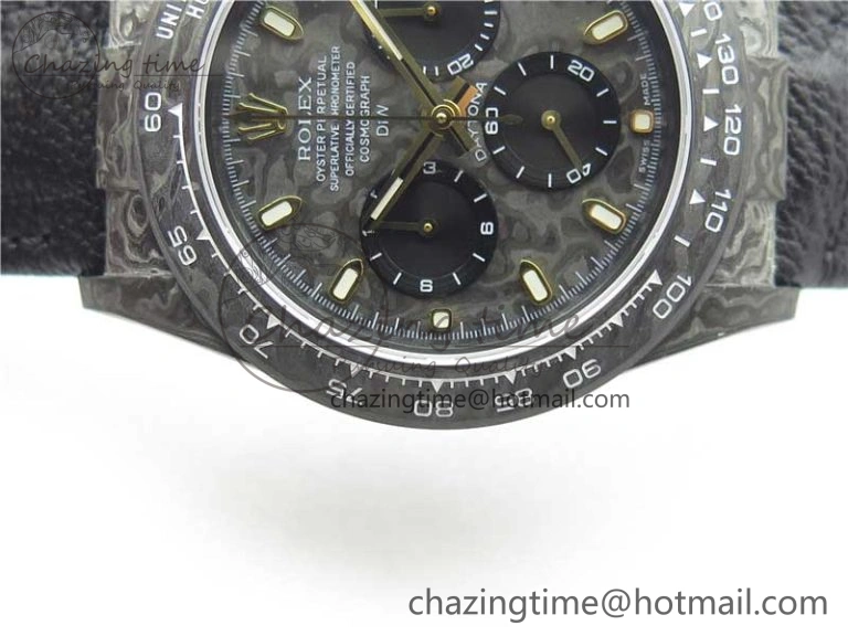 SmartChoice Daytona DIW Carbon OMF Best Edition Carbon Dial on Black Leather Strap A 2836