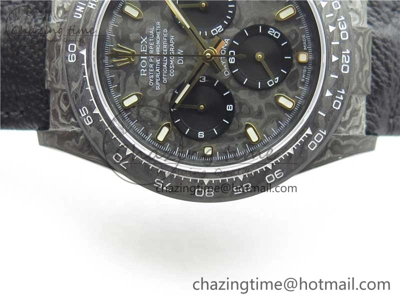 SmartChoice Daytona DIW Carbon OMF Best Edition Carbon Dial on Black Leather Strap A 2836