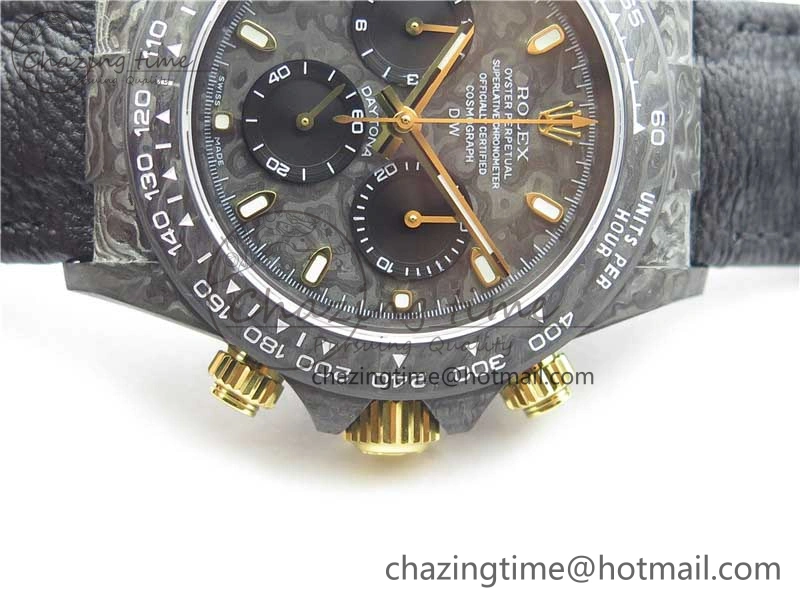 SmartChoice Daytona DIW Carbon OMF Best Edition Carbon Dial on Black Leather Strap A 2836