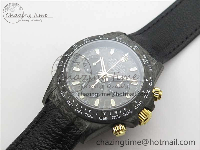 SmartChoice Daytona DIW Carbon OMF Best Edition Carbon Dial on Black Leather Strap A 2836