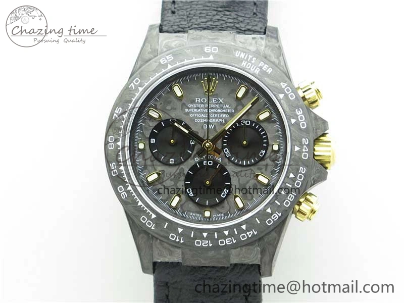 SmartChoice Daytona DIW Carbon OMF Best Edition Carbon Dial on Black Leather Strap A 2836