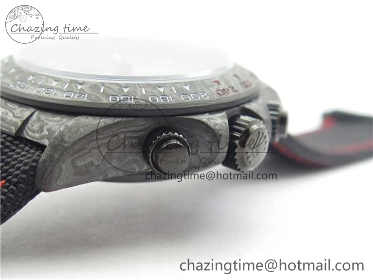 FashionForward Daytona DIW Carbon OMF Best Edition Carbon Black Dial Red Hand on Black Nylon Strap A 2846