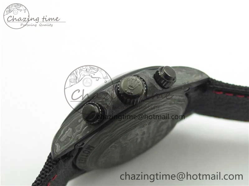 FashionForward Daytona DIW Carbon OMF Best Edition Carbon Black Dial Red Hand on Black Nylon Strap A 2846