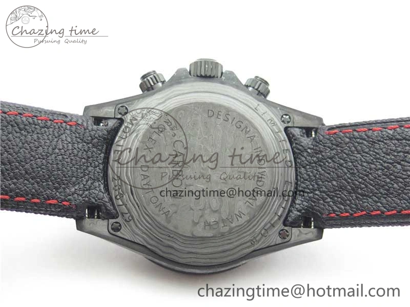 FashionForward Daytona DIW Carbon OMF Best Edition Carbon Black Dial Red Hand on Black Nylon Strap A 2846