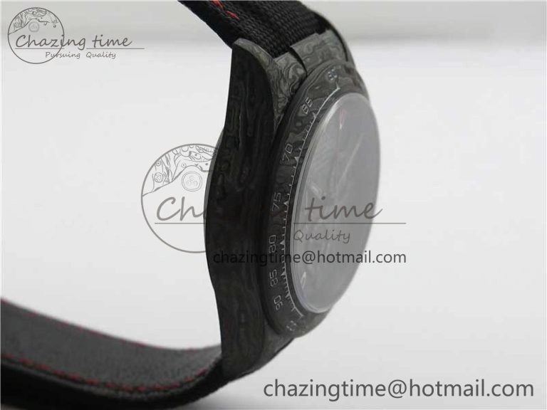 FashionForward Daytona DIW Carbon OMF Best Edition Carbon Black Dial Red Hand on Black Nylon Strap A 2846