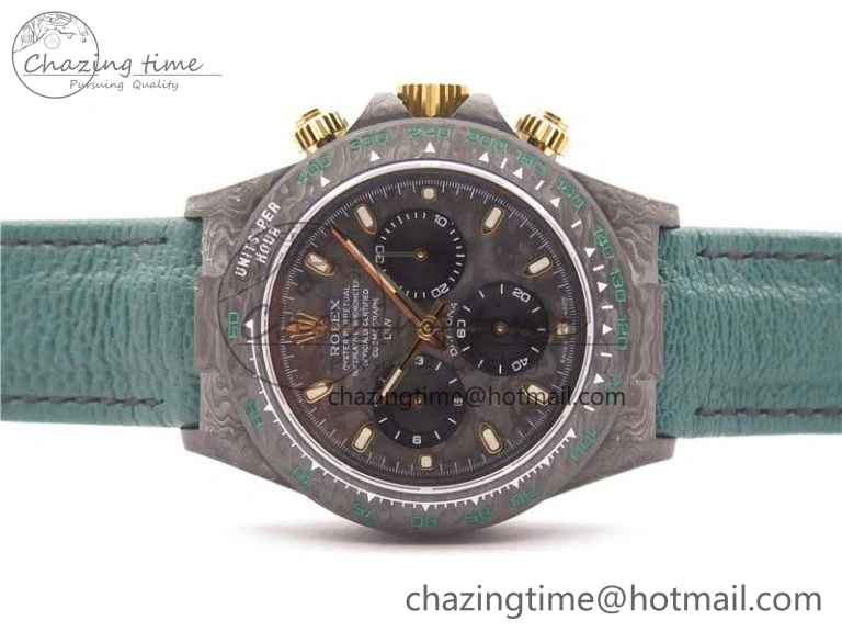 Durable Daytona DIW Carbon OMF Best Edition Carbon Black Dial on Green Nylon Strap A 2837