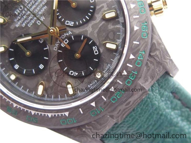 Durable Daytona DIW Carbon OMF Best Edition Carbon Black Dial on Green Nylon Strap A 2837