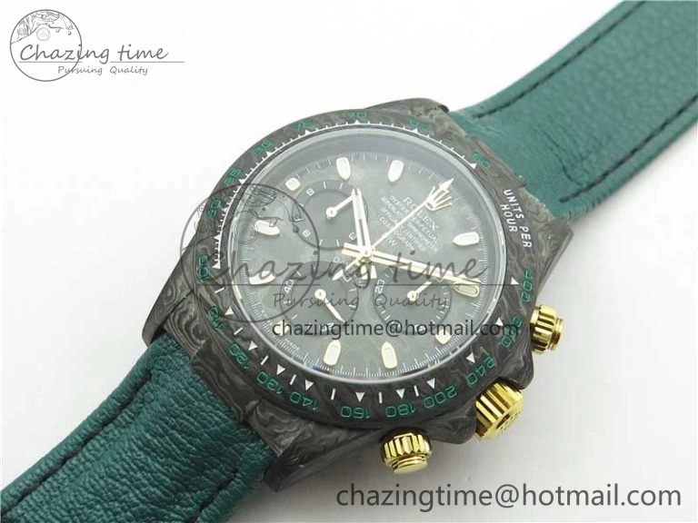 Durable Daytona DIW Carbon OMF Best Edition Carbon Black Dial on Green Nylon Strap A 2837