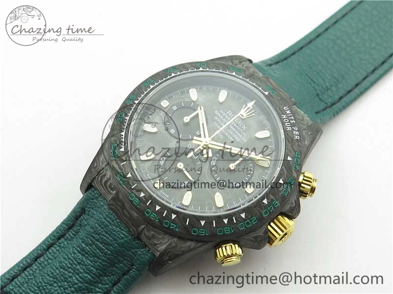 Durable Daytona DIW Carbon OMF Best Edition Carbon Black Dial on Green Nylon Strap A 2837