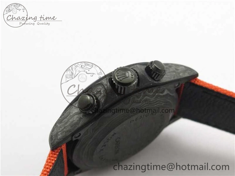 Daytona DIW Carbon OMF Best Edition Carbon Orange Dial on Orange Nylon Strap A SoftTouch 2845