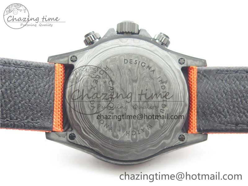 Daytona DIW Carbon OMF Best Edition Carbon Orange Dial on Orange Nylon Strap A SoftTouch 2845