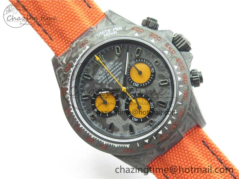 Daytona DIW Carbon OMF Best Edition Carbon Orange Dial on Orange Nylon Strap A SoftTouch 2845