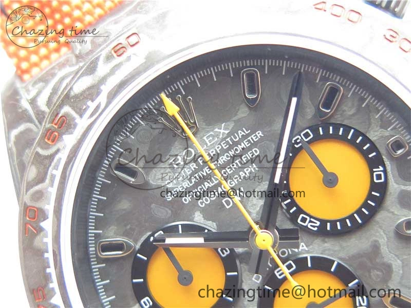 Daytona DIW Carbon OMF Best Edition Carbon Orange Dial on Orange Nylon Strap A SoftTouch 2845