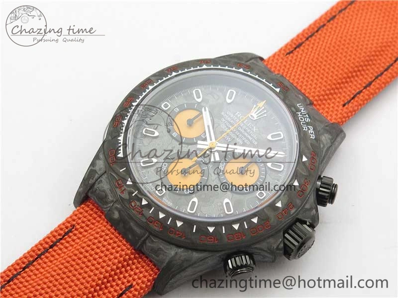 Daytona DIW Carbon OMF Best Edition Carbon Orange Dial on Orange Nylon Strap A SoftTouch 2845