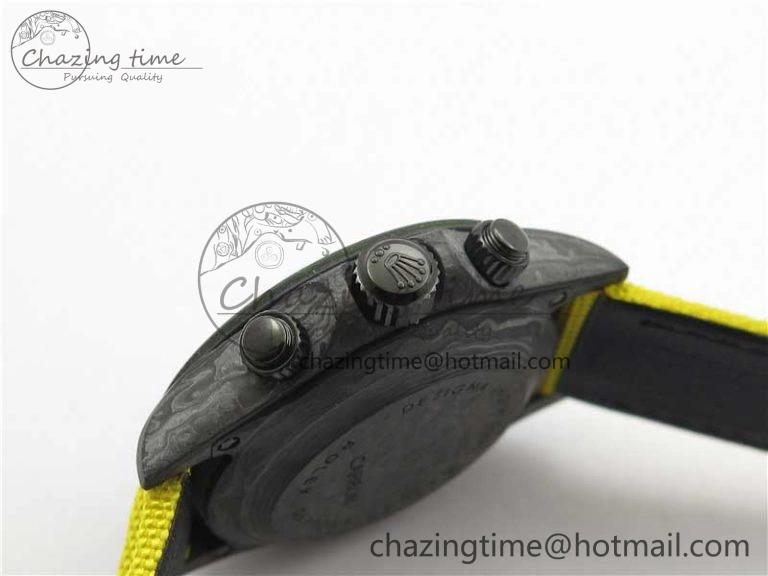 EasyCare Daytona DIW Carbon OMF Best Edition Carbon Yellow Dial on Yellow Nylon Strap A 2841