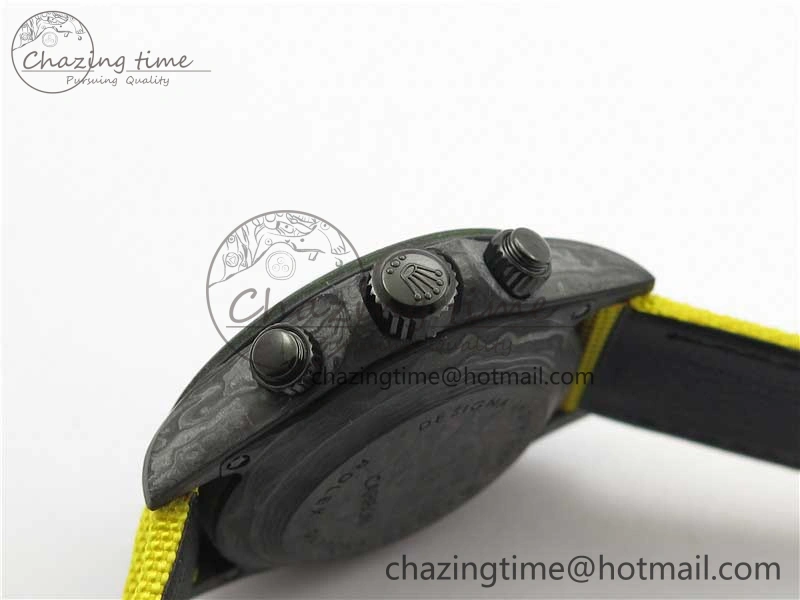 EasyCare Daytona DIW Carbon OMF Best Edition Carbon Yellow Dial on Yellow Nylon Strap A 2841