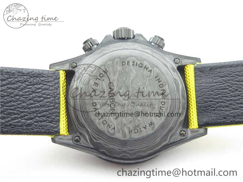 EasyCare Daytona DIW Carbon OMF Best Edition Carbon Yellow Dial on Yellow Nylon Strap A 2841