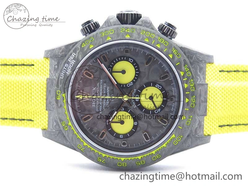 EasyCare Daytona DIW Carbon OMF Best Edition Carbon Yellow Dial on Yellow Nylon Strap A 2841