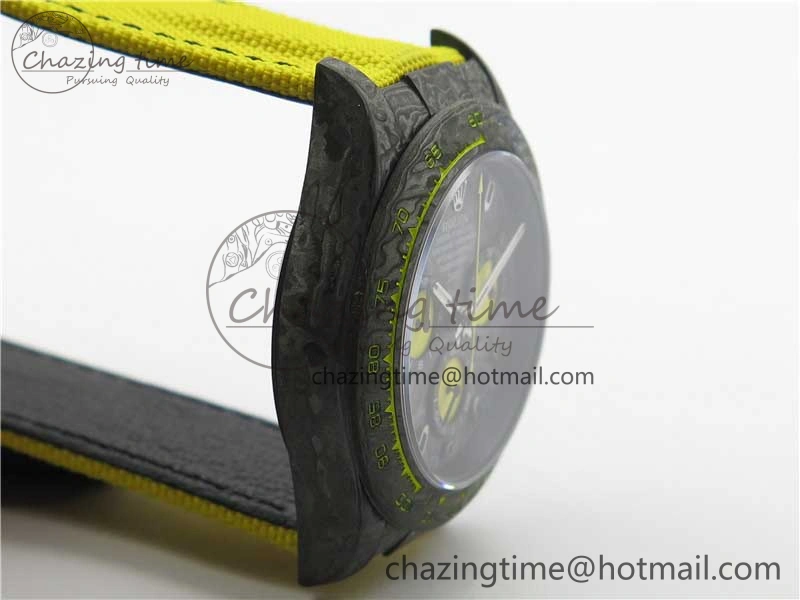 EasyCare Daytona DIW Carbon OMF Best Edition Carbon Yellow Dial on Yellow Nylon Strap A 2841