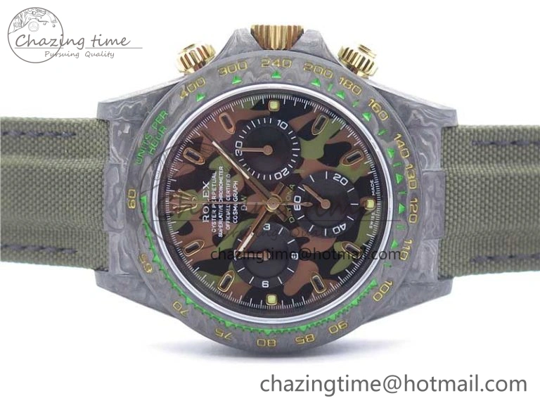 Daytona DIW Carbon OMF Best Edition Green Dial on Deep Green Nylon Strap A Colorful 2835