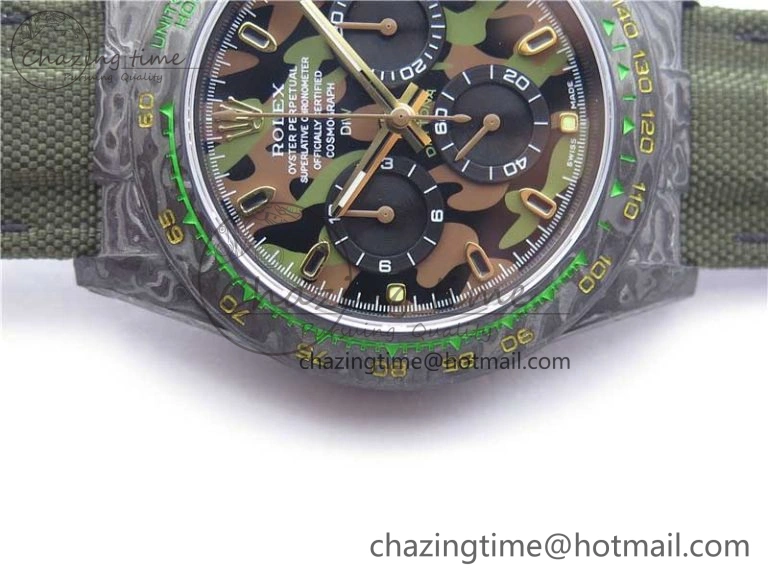 Daytona DIW Carbon OMF Best Edition Green Dial on Deep Green Nylon Strap A Colorful 2835