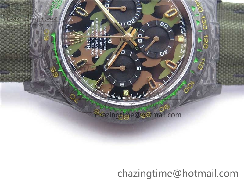 Daytona DIW Carbon OMF Best Edition Green Dial on Deep Green Nylon Strap A Colorful 2835