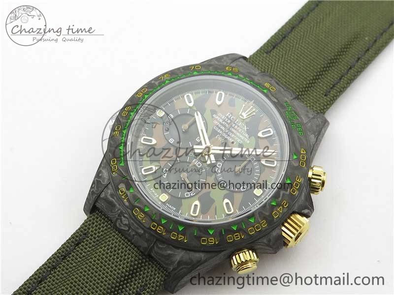 Daytona DIW Carbon OMF Best Edition Green Dial on Deep Green Nylon Strap A Colorful 2835