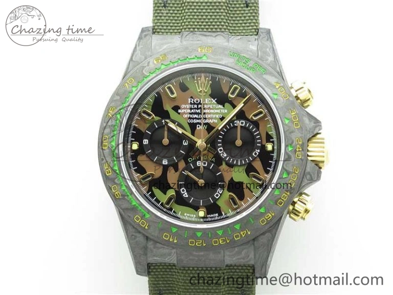 Daytona DIW Carbon OMF Best Edition Green Dial on Deep Green Nylon Strap A Colorful 2835