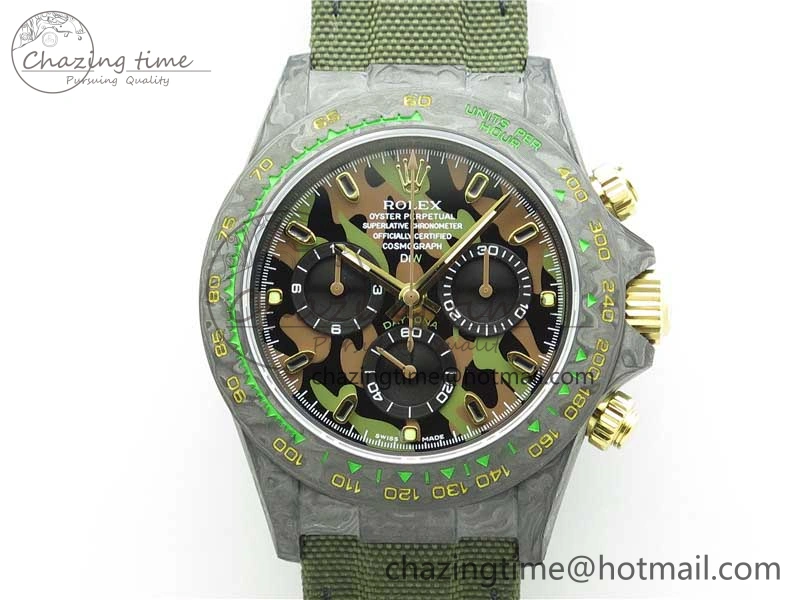 Daytona DIW Carbon OMF Best Edition Green Dial on Deep Green Nylon Strap A Colorful 2835