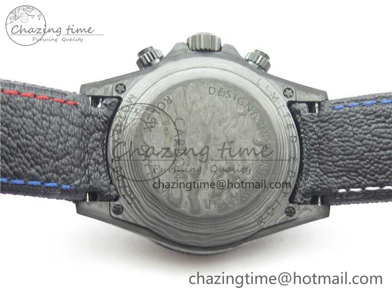 Sporty Daytona DIW Carbon OMF Best Edition Red Blue Dial Blue Hand on Black Nylon Strap A 2848
