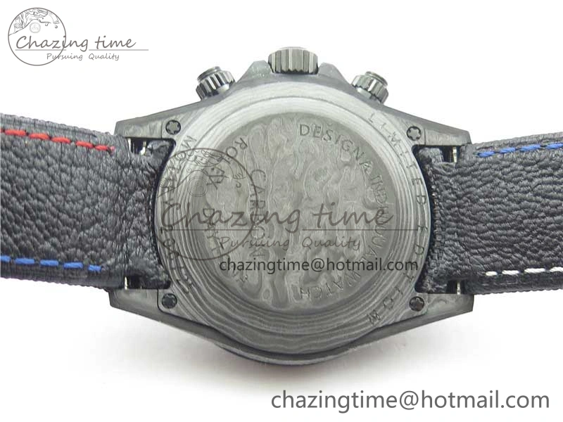 Sporty Daytona DIW Carbon OMF Best Edition Red Blue Dial Blue Hand on Black Nylon Strap A 2848