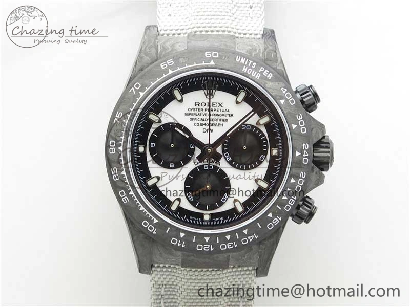 Daytona DIW Carbon OMF Best Edition White Dial on White Nylon Strap A Sporty 2838