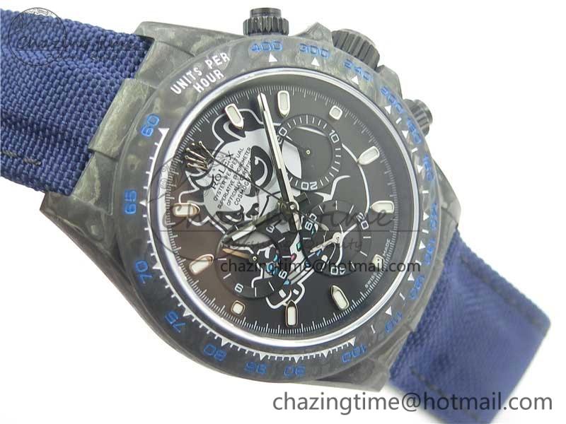 Resilient Daytona DIW Carbon V2 WWF Best Edition Black Dial On Dark Blue Nylon Strap A 3106