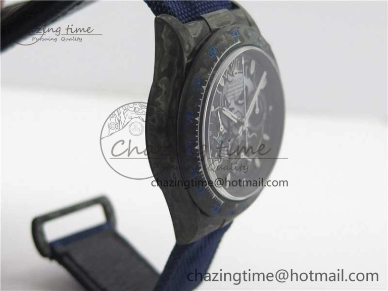 Resilient Daytona DIW Carbon V2 WWF Best Edition Black Dial On Dark Blue Nylon Strap A 3106