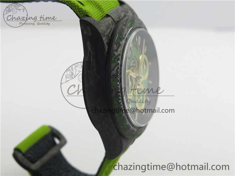 SportInspired Daytona DIW Carbon V2 WWF Best Edition Black Green Dial On Green Nylon Strap A 3110