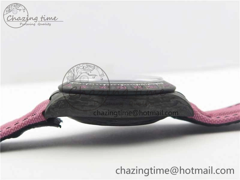 Lightweight Daytona DIW Carbon V2 WWF Best Edition Black Pink Dial On Pink Nylon Strap A 3113