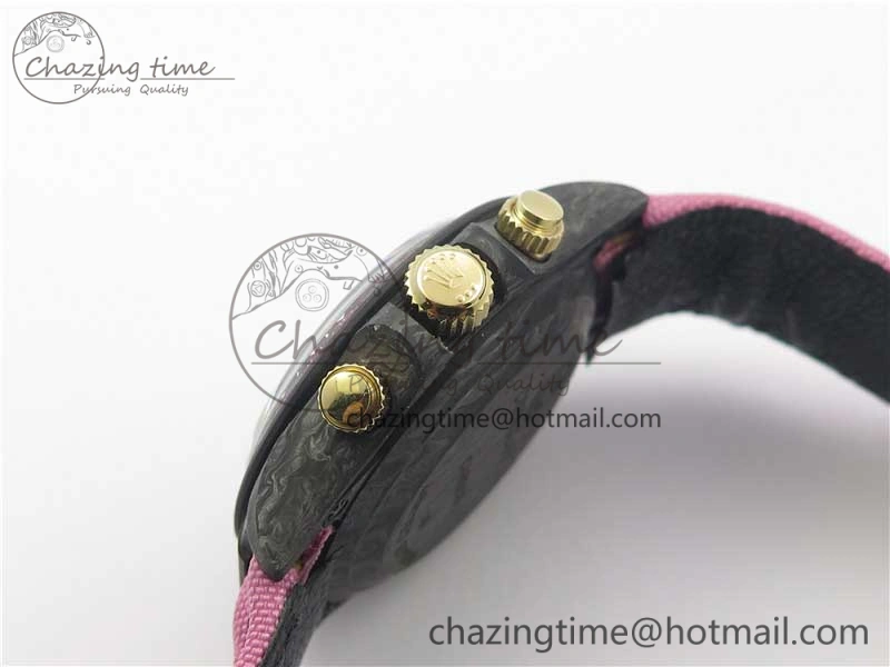 Lightweight Daytona DIW Carbon V2 WWF Best Edition Black Pink Dial On Pink Nylon Strap A 3113
