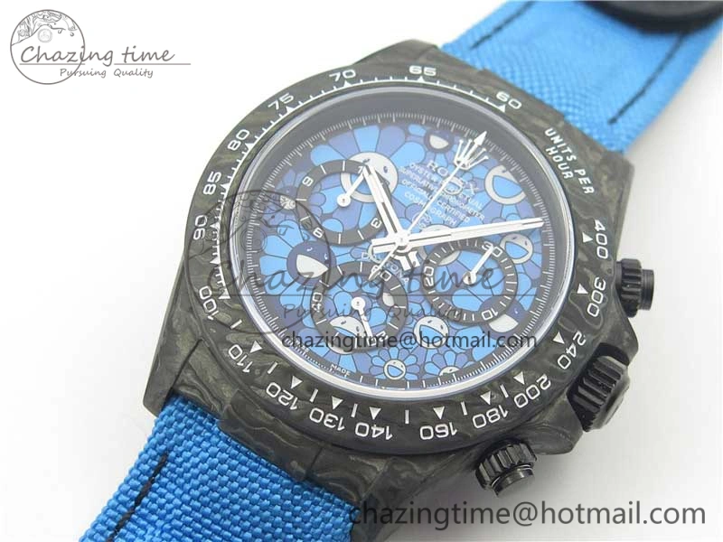 WaterResistant Daytona DIW Carbon V2 WWF Best Edition Blue Dial On Blue Nylon Strap A 3103