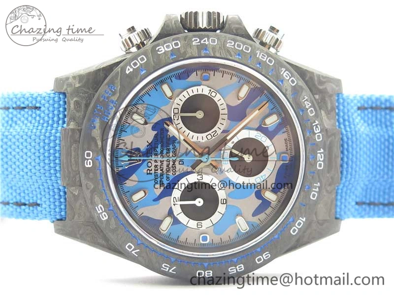 Daytona DIW Carbon V2 WWF Best Edition Camouflage Blue Dial On Blue Nylon Strap A TopPick 3111