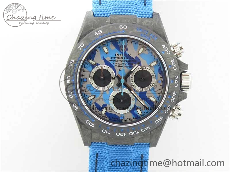 Daytona DIW Carbon V2 WWF Best Edition Camouflage Blue Dial On Blue Nylon Strap A TopPick 3111